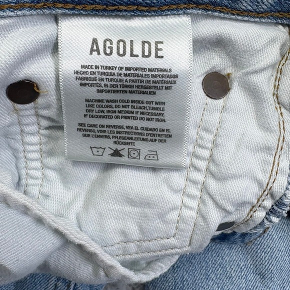 AGOLDE Los Angeles V Waist Baggy Jeans Light Wash Denim Button Fly Size 28 - Picture 5 of 11